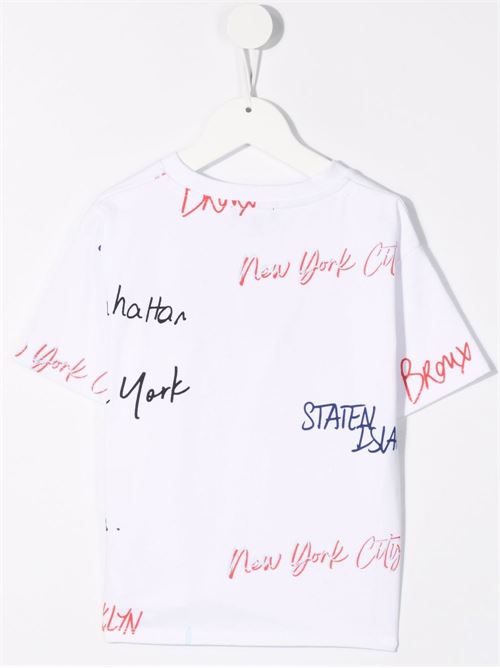 T-shirt bambina con scritte colorate e logo glitterato DKNY KIDS | D35S0010B